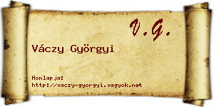 Váczy Györgyi névjegykártya